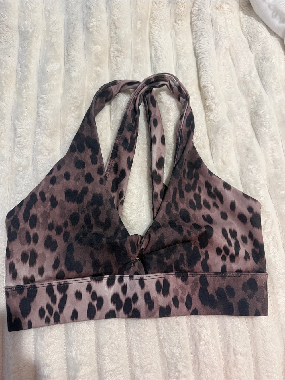 Victoria's Secret Brown and Black Leopard Halter Sports Bra
